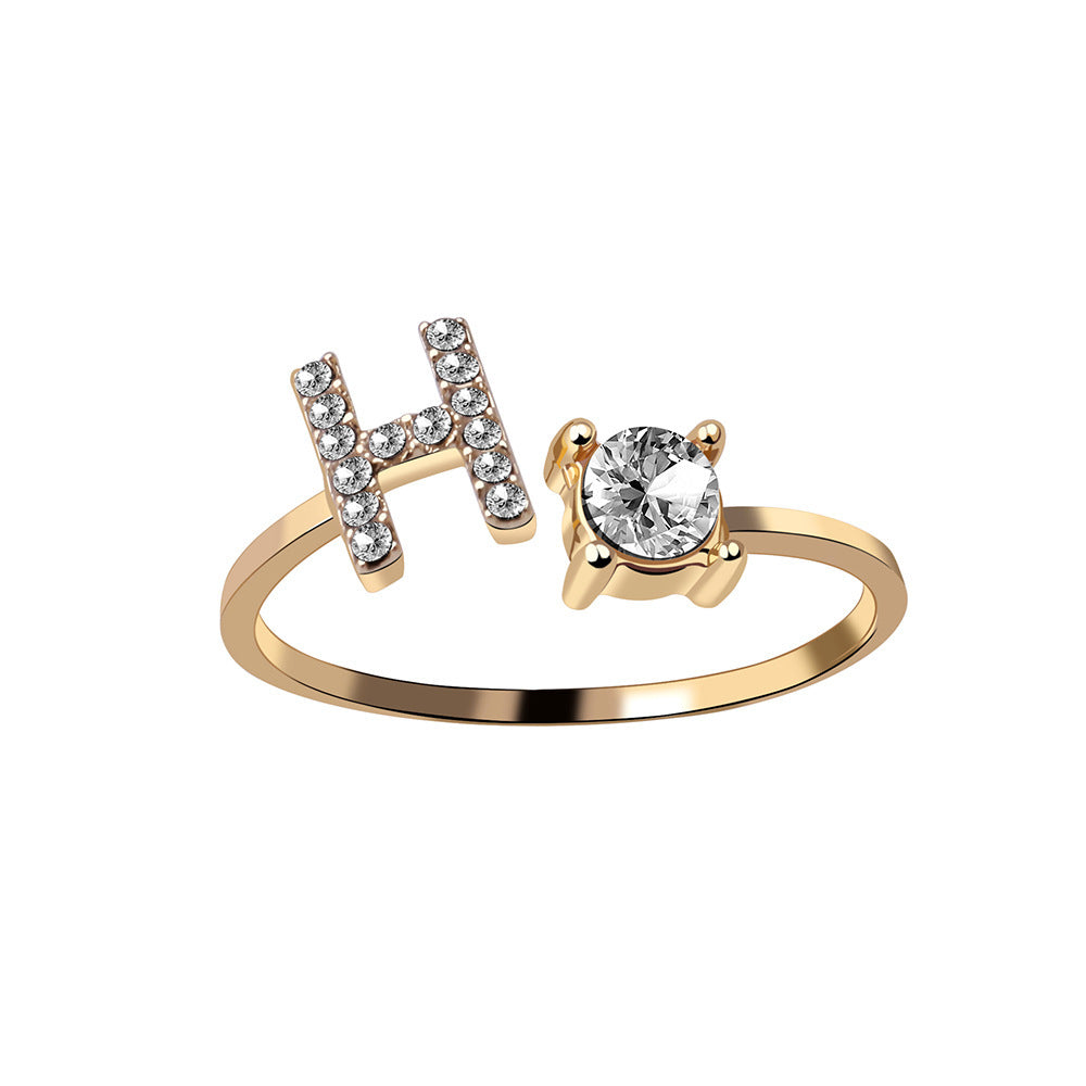 💍Verstellbarer Initialen-Ring mit Zirkonia (A–Z)