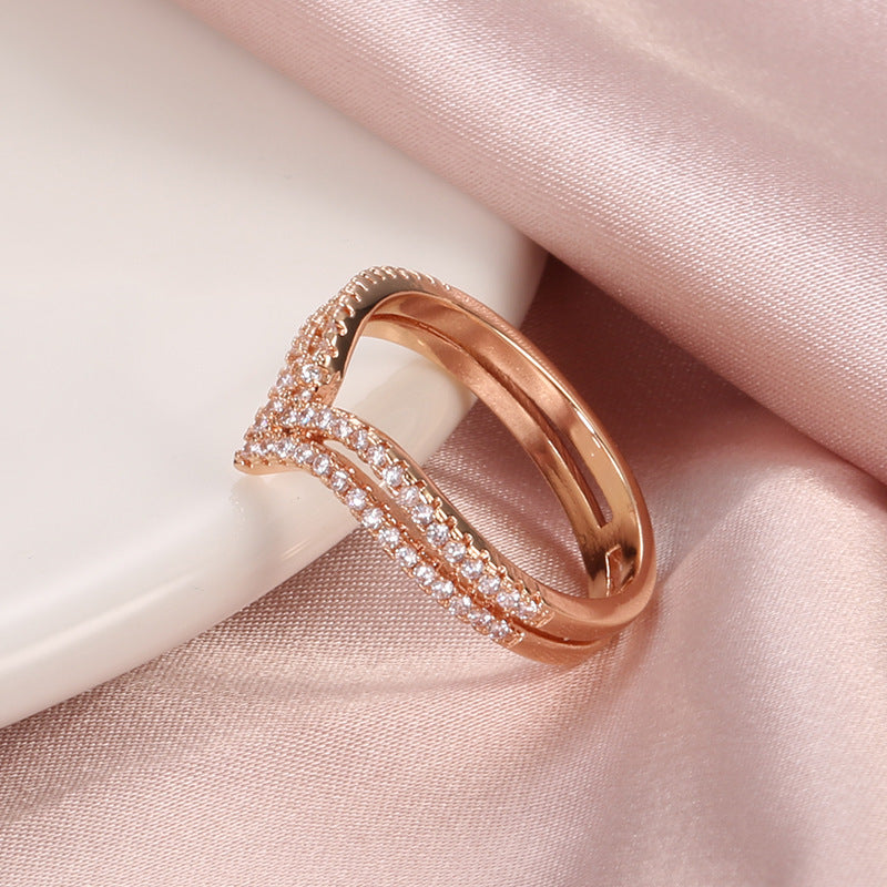 Irregular Geometrischer Roségold Ring