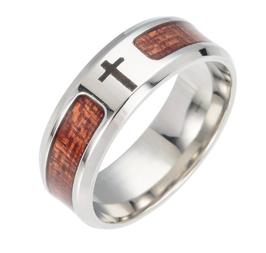 🌳 Tree of Strength – Herrenring mit Holzeinlage & Edelstahl