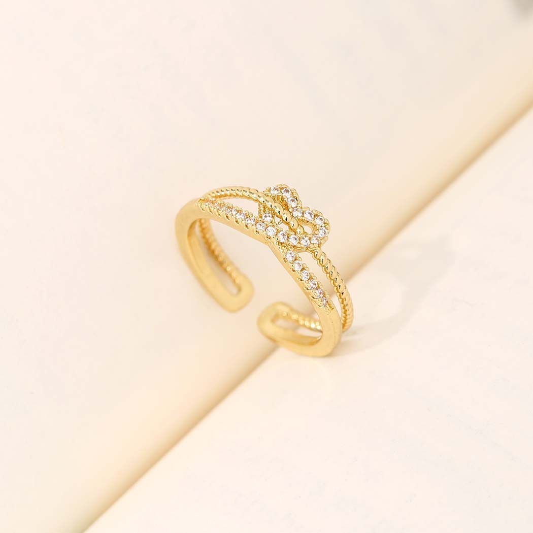 AMORE ICON - Herzring mit funkelndem Akzent