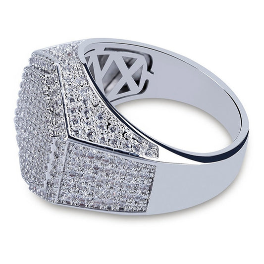 💎 Iced Icon Ring mit Micro Pave Zirkonia