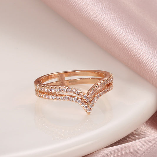 Irregular Geometrischer Roségold Ring