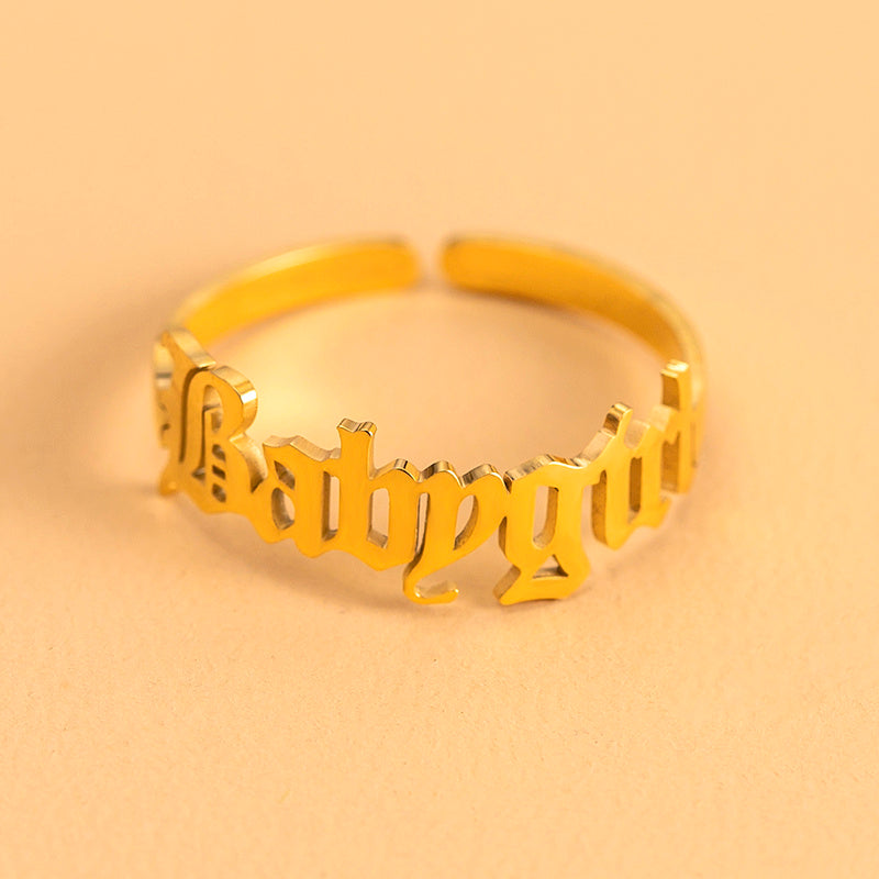 BABYGIRL GOLD - Vergoldeter Schriftzug Ring