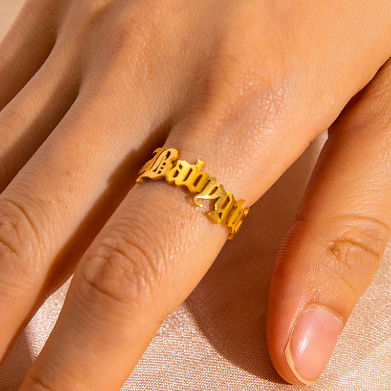 BABYGIRL GOLD - Vergoldeter Schriftzug Ring