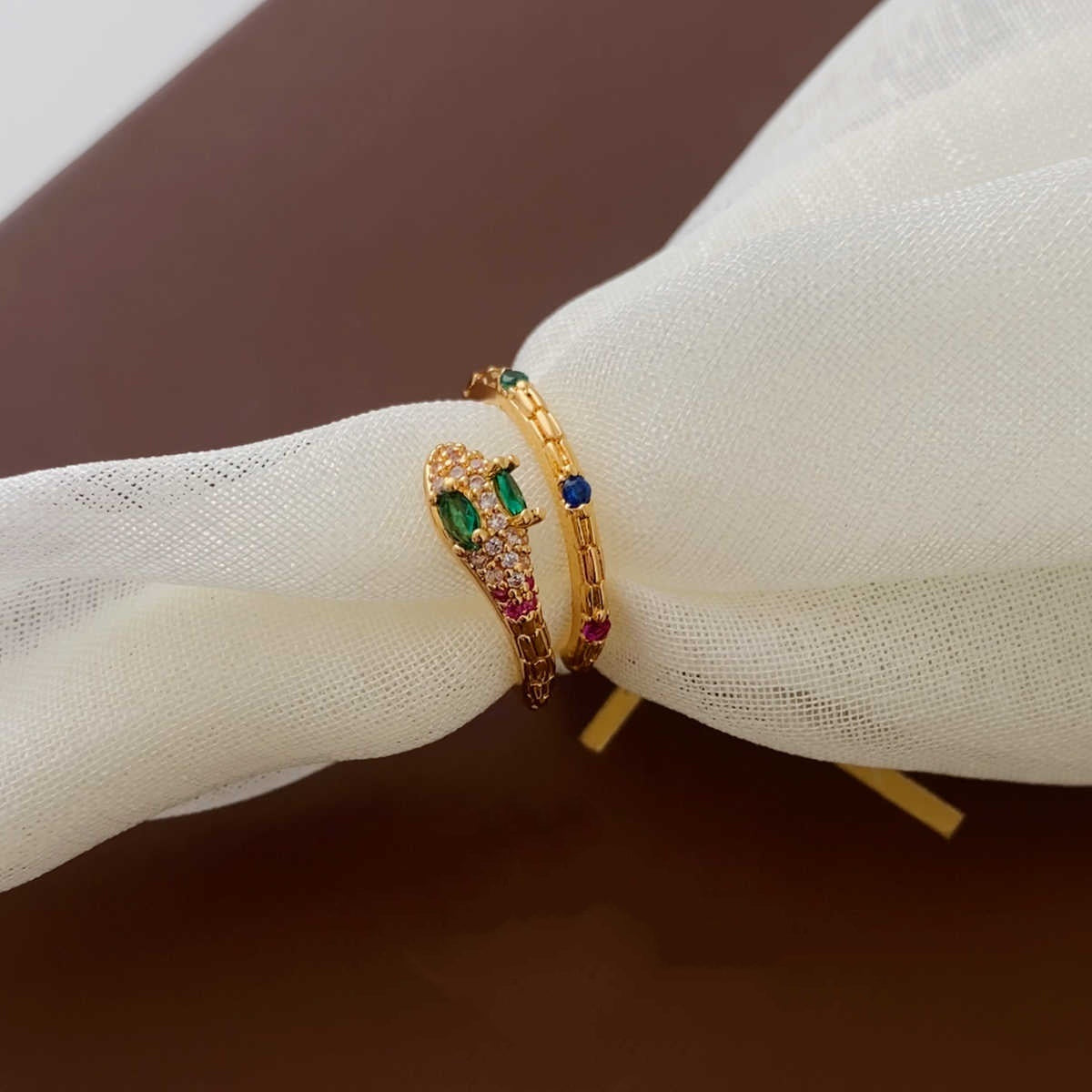 SERPENT COLOR - Schlangenring mit Farbsteinen