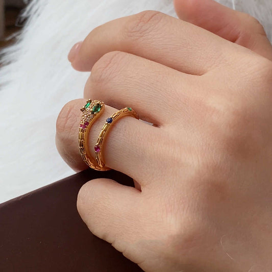 SERPENT COLOR - Schlangenring mit Farbsteinen
